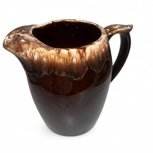 Vintage Hull Brown Drip Glaze Pottery Pitcher USA 7007